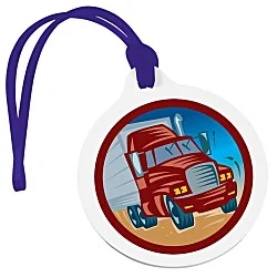Round Luggage Tag with Tab - Translucent - Full Color
