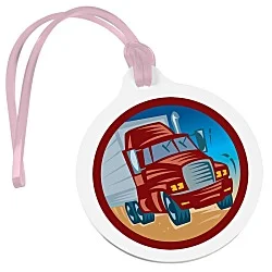 Round Luggage Tag with Tab - Translucent - Full Color