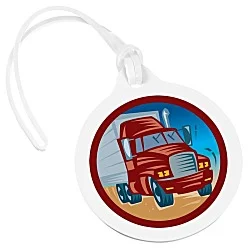 Round Luggage Tag with Tab - Opaque - Full Color