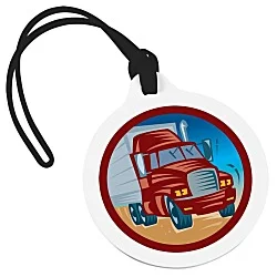 Round Luggage Tag with Tab - Opaque - Full Color