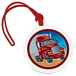 Round Luggage Tag with Tab - Opaque - Full Color