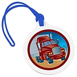 Round Luggage Tag with Tab - Opaque - Full Color