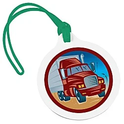 Round Luggage Tag with Tab - Opaque - Full Color