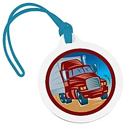 Round Luggage Tag with Tab - Opaque - Full Color