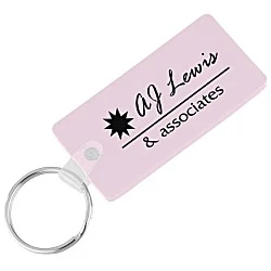 Rounded Corner Rectangle Soft Keychain - Opaque