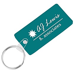 Rounded Corner Rectangle Soft Keychain - Opaque