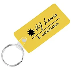 Rounded Corner Rectangle Soft Keychain - Opaque