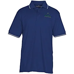BLU-X-DRI Stain Release Performance Tipped Polo - Men's