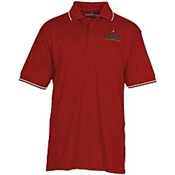 BLU-X-DRI Stain Release Performance Tipped Polo - Men's