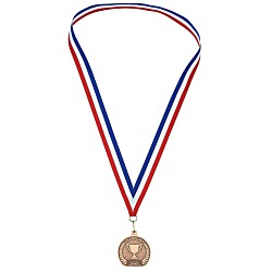 2" Econo Medal with Ribbon - Flat Bottom