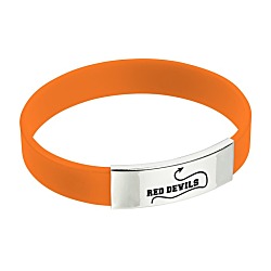 Silicone Wristband with Metal Accent