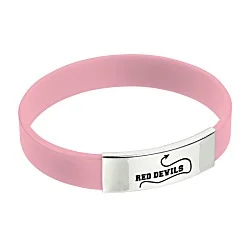 Silicone Wristband with Metal Accent