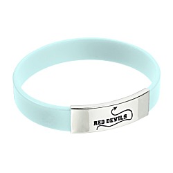 Silicone Wristband with Metal Accent