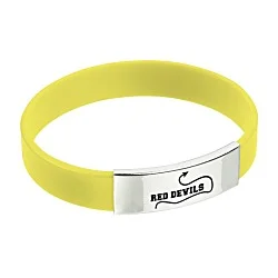 Silicone Wristband with Metal Accent