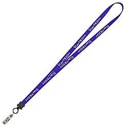 Smooth Nylon Lanyard - 1/2" - 32" - Snap with Metal Bulldog Clip - 24 hr