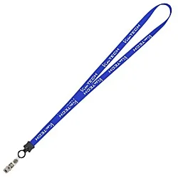Smooth Nylon Lanyard - 1/2" - 32" - Snap with Metal Bulldog Clip - 24 hr