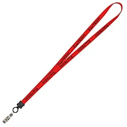 Smooth Nylon Lanyard - 1/2" - 32" - Snap with Metal Bulldog Clip - 24 hr