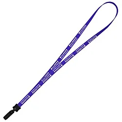 Smooth Nylon Lanyard - 1/2" - 36" - Plastic Bulldog Clip - 24 hr