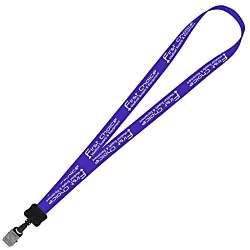 Smooth Nylon Lanyard - 3/4 inches - 32 inches - Large Metal Bulldog Clip - 24 hr
