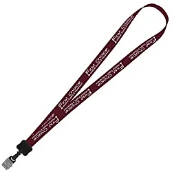 Smooth Nylon Lanyard - 3/4" - 32" - Large Metal Bulldog Clip - 24 hr
