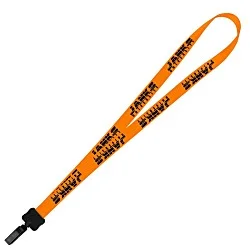 Smooth Nylon Lanyard - 3/4" - 32" - Plastic Bulldog Clip - 24 hr