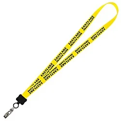 Smooth Nylon Lanyard - 3/4" - 32" - Snap with Metal Bulldog Clip - 24 hr