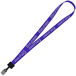 Smooth Nylon Lanyard - 3/4" - 34" - Large Metal Bulldog Clip - 24 hr