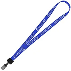 Smooth Nylon Lanyard - 3/4" - 34" - Large Metal Bulldog Clip - 24 hr