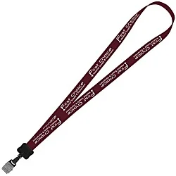Smooth Nylon Lanyard - 3/4" - 34" - Large Metal Bulldog Clip - 24 hr