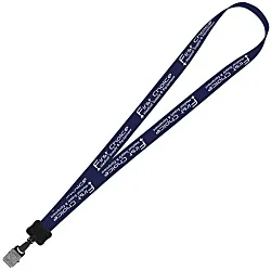 Smooth Nylon Lanyard - 3/4" - 34" - Large Metal Bulldog Clip - 24 hr
