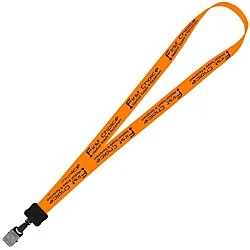 Smooth Nylon Lanyard - 3/4" - 36" - Large Metal Bulldog Clip - 24 hr