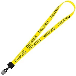 Smooth Nylon Lanyard - 3/4" - 36" - Large Metal Bulldog Clip - 24 hr
