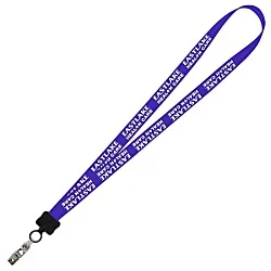 Smooth Nylon Lanyard - 3/4 inches - 34 inches - Snap with Metal Bulldog Clip - 24 hr
