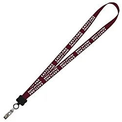 Smooth Nylon Lanyard - 3/4" - 36" - Snap with Metal Bulldog Clip - 24 hr