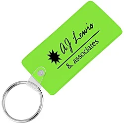Rounded Corner Rectangle Soft Keychain - Translucent