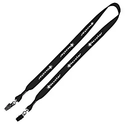 Knit Cotton Lanyard - 3/4" - 2 Bulldog Clips