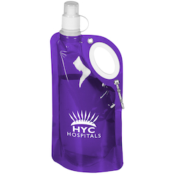 Fold Flat Water Bottle with Carabiner - 25 oz.