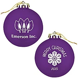 Round Shatterproof Ornament - Snowflake - Merry Christmas