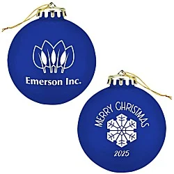 Round Shatterproof Ornament - Snowflake - Merry Christmas