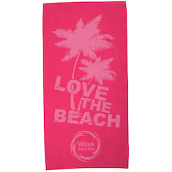 Tone on Tone Stock Art Towel - Love the Beach