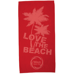 Tone on Tone Stock Art Towel - Love the Beach