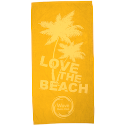 Tone on Tone Stock Art Towel - Love the Beach