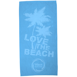 Tone on Tone Stock Art Towel - Love the Beach