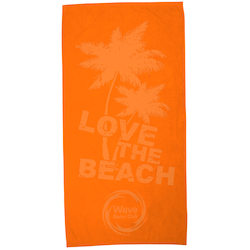 Tone on Tone Stock Art Towel - Love the Beach