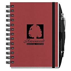 Corded Paperboard Journal with Pen - 7" x 5" - 100 sheet