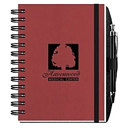 Corded Paperboard Journal with Pen - 7" x 5" - 100 sheet