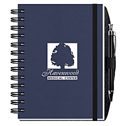 Corded Paperboard Journal with Pen - 7" x 5" - 100 sheet