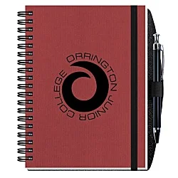 Corded Paperboard Journal with Pen - 7" x 5" - 50 sheet