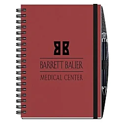 Corded Paperboard Journal with Pen - 10" x 7" - 100 sheet