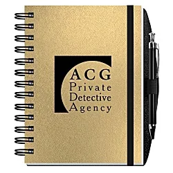 Elite Metallic Paperboard Journal with Pen - 7" x 5" -100 sheet